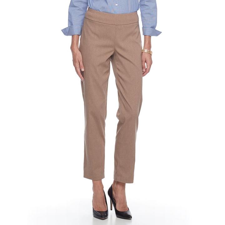 Women's Dana Buchman Slimming Pull-on Pants, Size: Large, Lt Beige