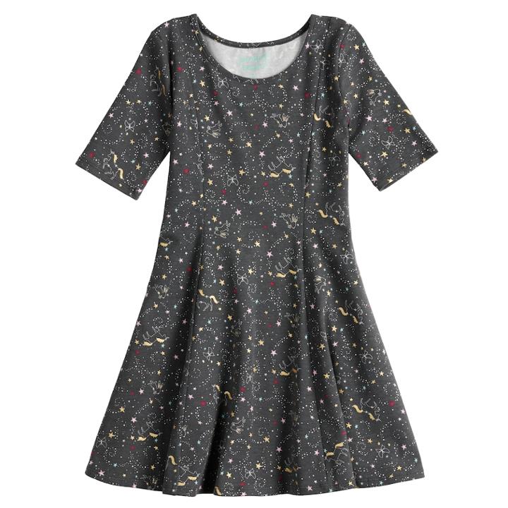 Girls 4-10 Jumping Beans&reg; Princess Seam Dress, Size: 6, Dark Grey