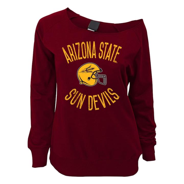 Juniors' Arizona State Sun Devils Flashdance Slouch Crewneck, Teens, Size: Xl, Dark Red