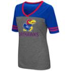 Women's Campus Heritage Kansas Jayhawks Varsity Tee, Size: Large, Dark Grey