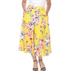 Plus Size White Mark Pleated Midi Skirt, Women's, Size: 3xl, Yellow