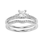 Princess-cut Certified Diamond Engagement Ring Set In 14k White Gold (5/8 Ct. T.w.), Women's, Size: 9.50