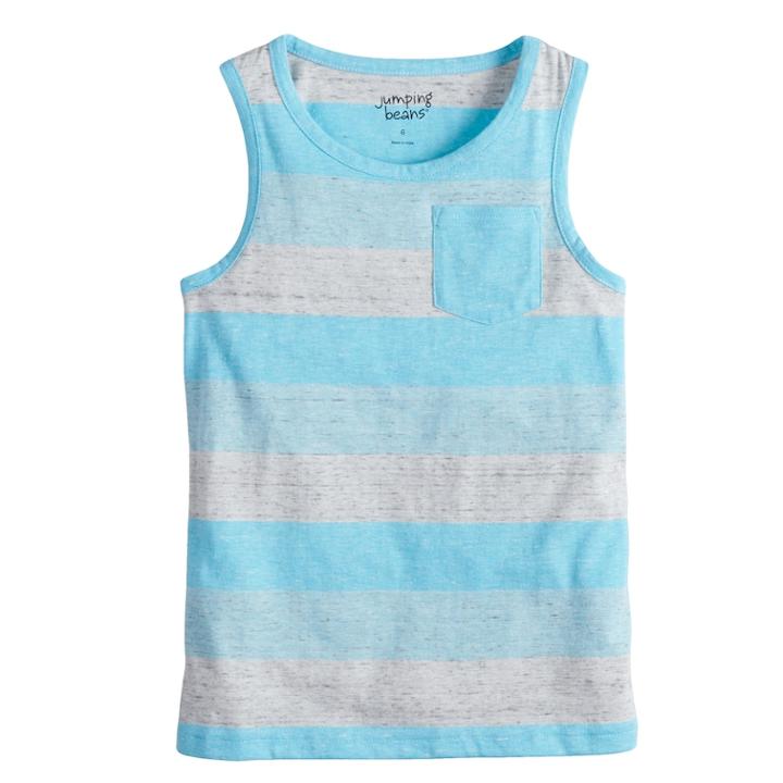 Boys 4-10 Jumping Beans&reg; Striped Pocket Tank Top, Size: 8, Light Blue