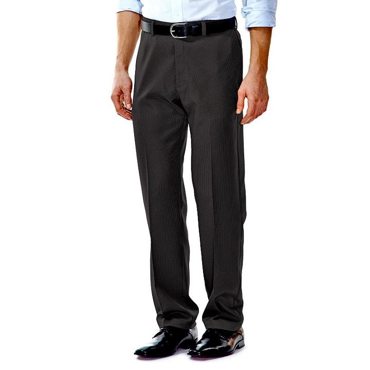 Men's Haggar&reg; Cool 18&reg; Classic-fit Flat-front No-iron Expandable Waist Pants, Size: 31x32, Grey
