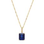 14k Gold Over Silver Lab-created Sapphire & Diamond Accent Square Pendant Necklace, Women's, Size: 18, Blue