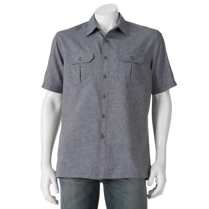 Big & Tall Croft & Barrow&reg; Classic-fit Plaid Outdoor Performance Button-down Shirt, Men's, Size: 3xb, Dark Grey