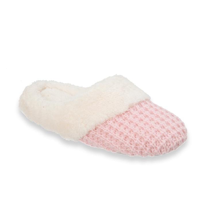 Women's Dearfoams Sweater Knit Scuff Slippers, Size: Xl, Med Pink