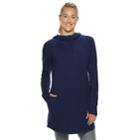 Women's Tek Gear&reg; Hooded Cowlneck Tunic, Size: Medium, Dark Blue