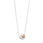 Love This Life Two Tone Sterling Silver Moon & Heart Pendant Necklace, Women's