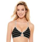 Juniors' Hot Water X-back Bikini Top, Women's, Size: Medium, White