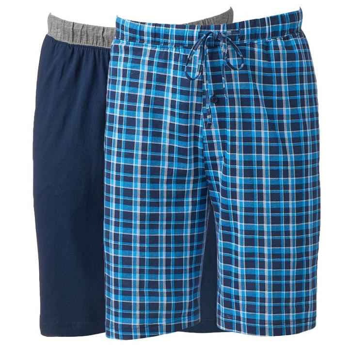 Big & Tall Hanes 2-pk. Striped And Solid Knit Lounge Shorts, Men's, Size: 4xl, Turquoise/blue (turq/aqua)