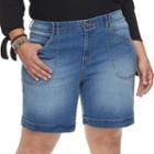 Plus Size Gloria Vanderbilt Keegan Jean Shorts, Women's, Size: 18 W, Dark Blue