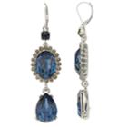Simply Vera Vera Wang Blue Simulated Crystal Linear Teardrop Earrings, Women's