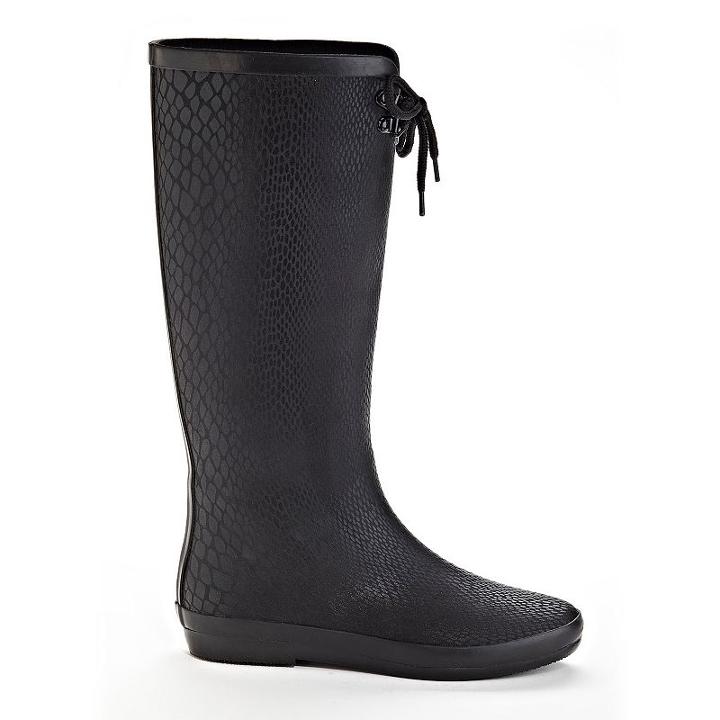 Henry Ferrera Blooming Women's Water-resistant Rain Boots, Size: 10, Black
