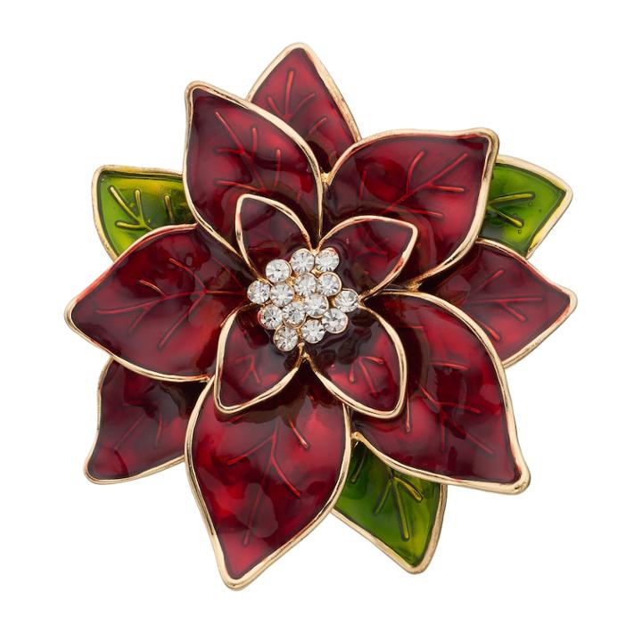Dana Buchman Poinsettia Pin, Women's, Red