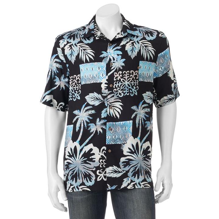 Big & Tall Batik Bay Classic-fit Tropical Button-down Shirt, Men's, Size: 3xb, Black