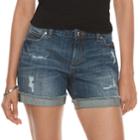 Women's Jennifer Lopez Distressed Boyfriend Jean Shorts, Size: 8, Dark Blue