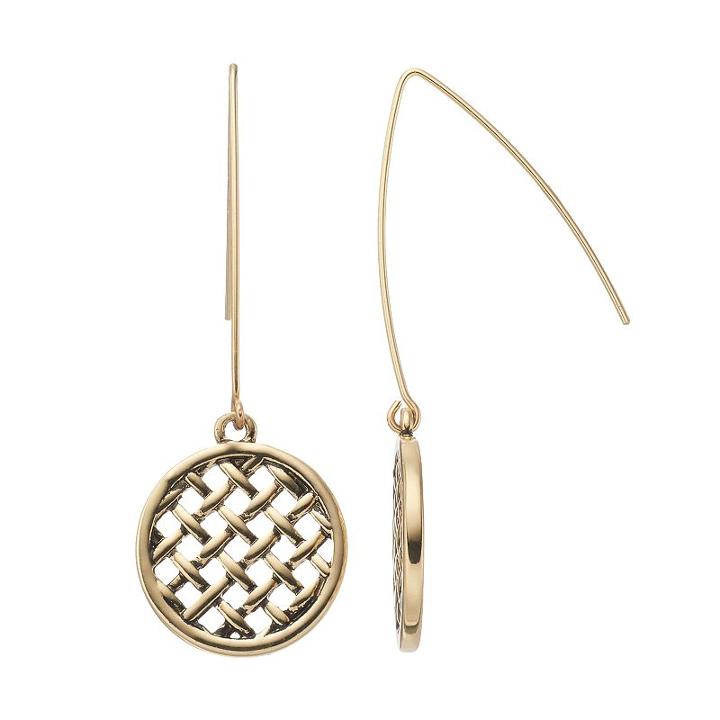 Dana Buchman Woven Disc Nickel Free Threader Earrings, Women's, Gold