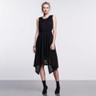 Petite Simply Vera Vera Wang Simply Noir Shadow Stripe Fit & Flare Dress, Women's, Size: Xs Petite, Black
