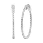 14k White Gold 5/8 Carat T.w. Diamond Inside-out Hoop Earrings, Women's