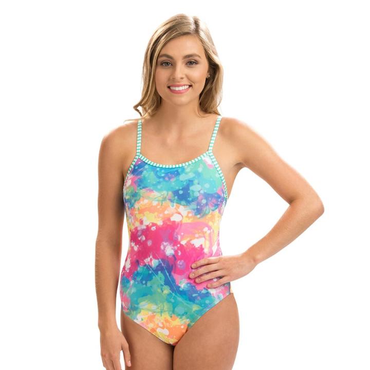 Women's Dolfin Uglies One-piece Swimsuit, Size: 30 Comp, Multi Rainbow Drop