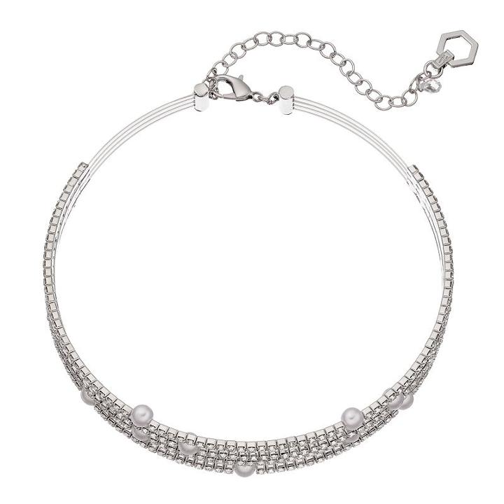 Simply Vera Vera Wang Cup Chain Multi Row Choker Necklace, Women's, White