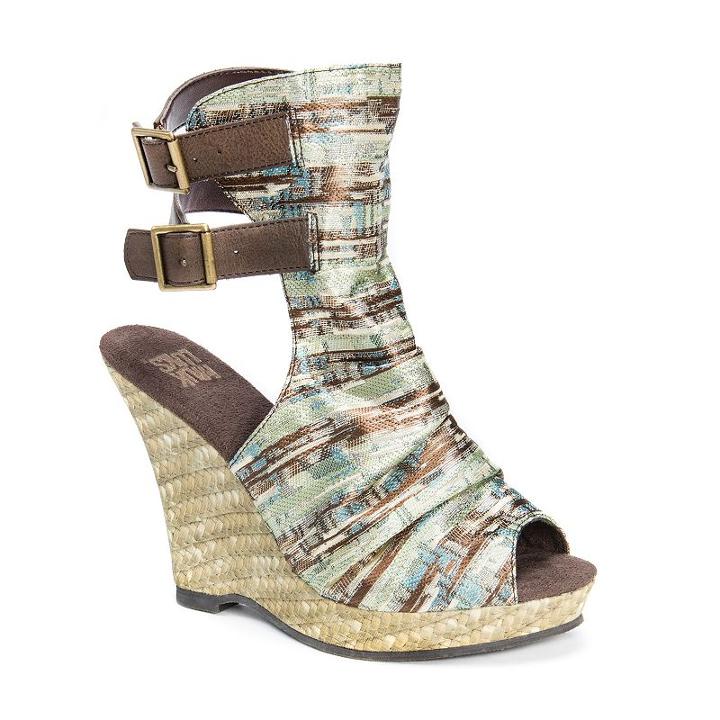 Muk Luks Sage Women's Espadrille Wedge Sandals, Girl's, Size: 10, Brown