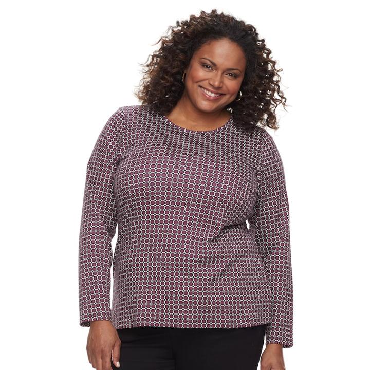 Plus Size Croft & Barrow&reg; Crewneck Tee, Women's, Size: 3xl, Med Purple
