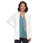 Women's Dana Buchman Ribbed Open-front Cardigan, Size: Small, White Oth