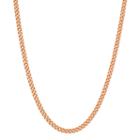 14k Rose Gold Over Silver Curb Chain Necklace - 18 In, Women's, Size: 18, Pink