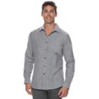 Men's Marc Anthony Slim-fit Stretch Woven Button-down Shirt, Size: Xl, Med Grey