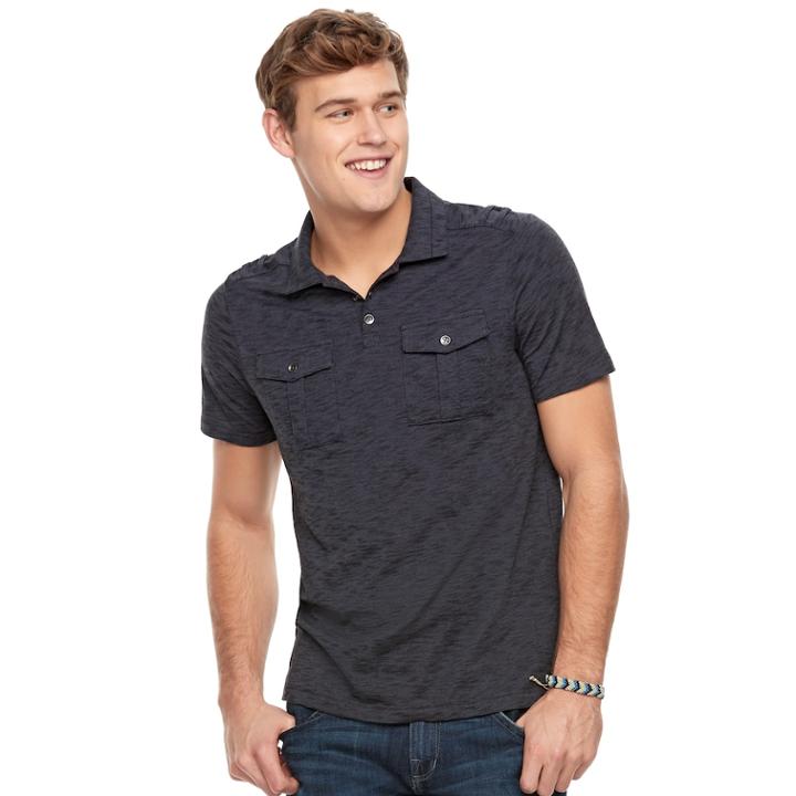 Men's Rock & Republic Military Polo, Size: Xxl, Dark Grey