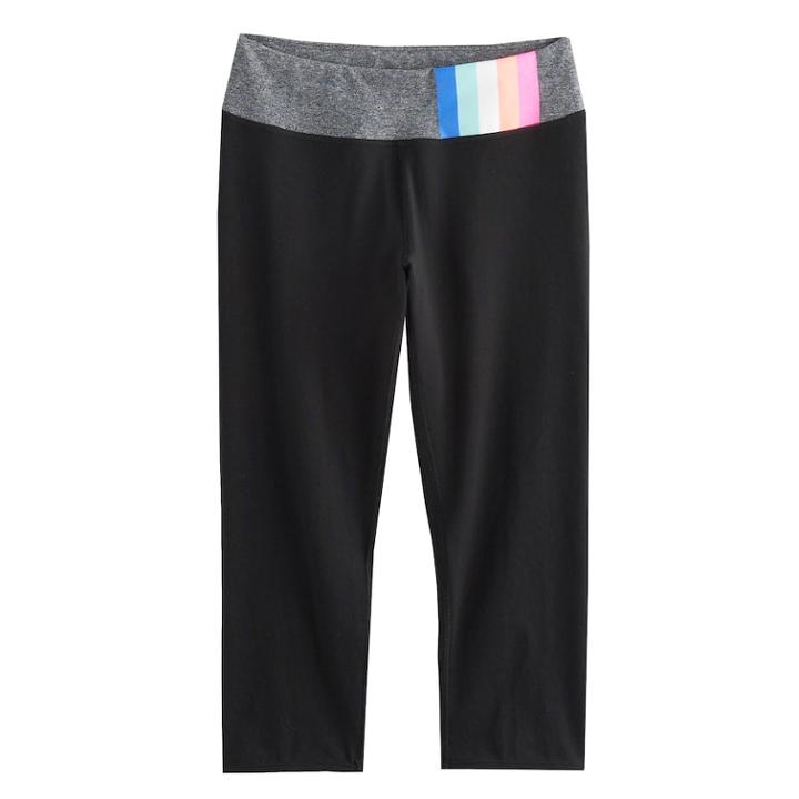 Girls 7-16 So&reg; Keyhole Ruched Yoga Capri Leggings, Size: 7-8, Dark Grey