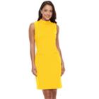 Women's Sharagano Sleeveless Crepe Sheath Dress, Size: 14, Yellow Oth