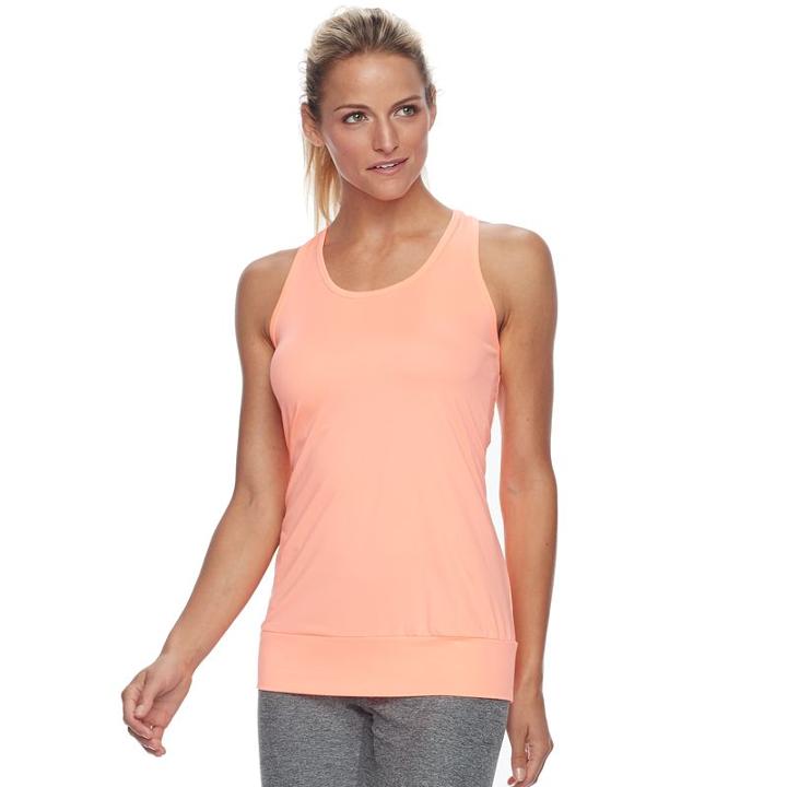 Women's Tek Gear&reg; Banded Bottom Racerback Tank, Size: Small, Brt Orange