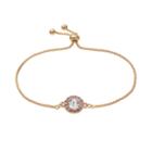 14k Gold Plated Crystal Halo Bolo Bracelet, Women's, Pink