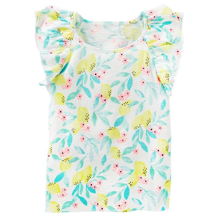 Girls 4-8 Oshkosh B'gosh&reg; Flutter-sleeved Floral Top, Girl's, Size: 6x, Ovrfl Oth