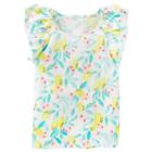 Girls 4-8 Oshkosh B'gosh&reg; Flutter-sleeved Floral Top, Girl's, Size: 6x, Ovrfl Oth