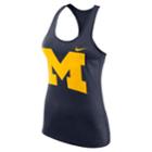 Women's Nike Michigan Wolverines Dri-fit Touch Tank Top, Size: Large, Blue (navy)