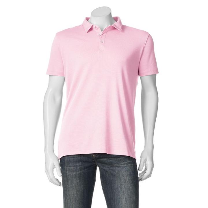 Big & Tall Apt. 9&reg; Solid Modern-fit Polo, Men's, Size: L Tall, Brt Pink
