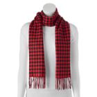 Softer Than Cashmere Houndstooth Fringed Oblong Scarf, Women's, Red