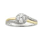 14k Gold Two Tone 3/4-ct. T.w. Round-cut Igl Certified Diamond Swirl Ring, Women's, Size: 6, White