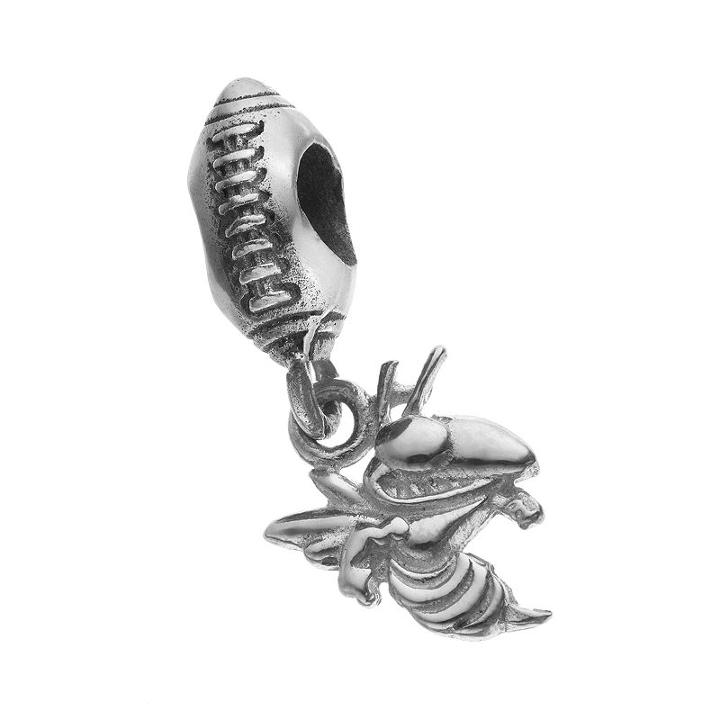Dayna U Sterling Silver Georgia Tech Yellow Jackets Team Logo Football Charm, Women's, Grey