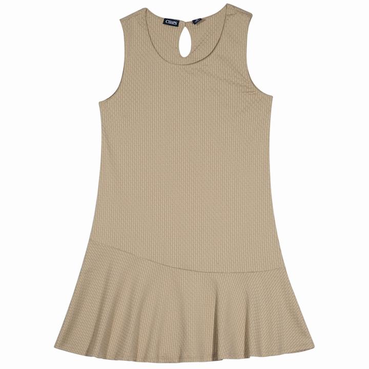 Girls 4-16 Chaps Asymmetrical School Uniform Jumper, Size: 6x, Med Beige