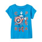 Girls 4-6x Marvel Captain America Turquoise Tee, Girl's, Size: 6, Turquoise/blue (turq/aqua)