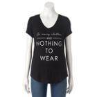Women's Apt. 9&reg; V-neck Graphic Tee, Size: Xl, Black