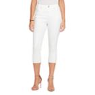 Women's Gloria Vanderbilt Jessa Frayed Capris Jeans, Size: 16, White