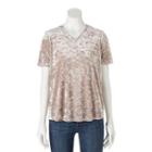 Juniors' Love, Fire High-low Velvet Tee, Girl's, Size: Large, Natural