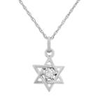 Diamond Accent 10k White Gold Star Of David Pendant Necklace, Women's, Size: 18