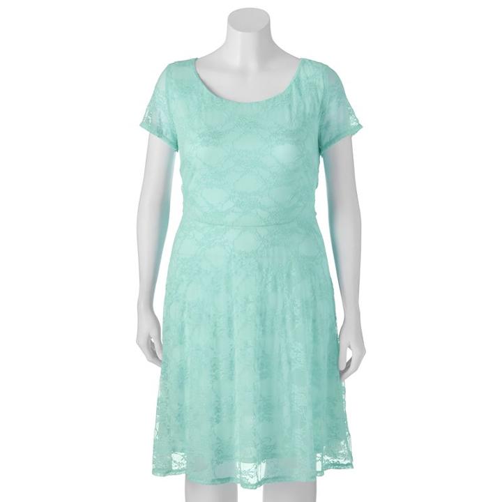 Juniors' Plus Size Wrapper Lace A-line Dress, Teens, Size: 2xl, Green Oth